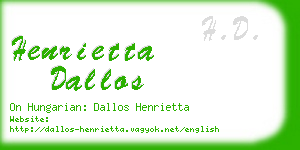 henrietta dallos business card